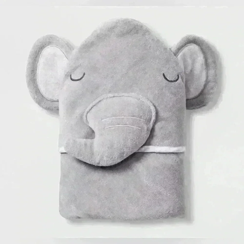 New Cloud Island Elephant Hooded Infant Bath Towel Gray 30